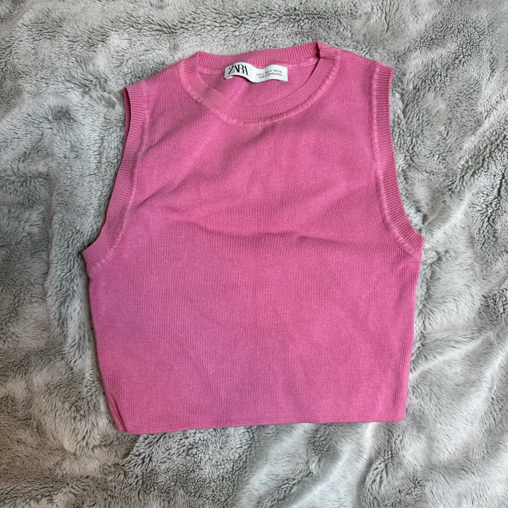 Zara Vibrant Pink Knit Top